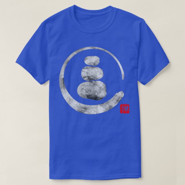 Zen Enso Circle and Zen stones T-Shirt (Design Front)