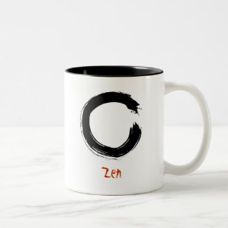 Zen Enso (Zen circle) brush painting Two-Tone Coffee Mug