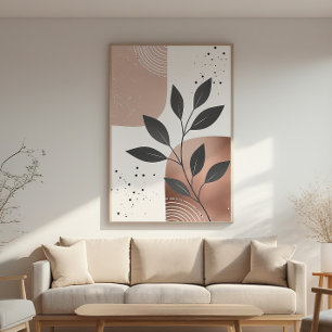 Zen Feuille Abstraite - Poster minimaliste d'art m