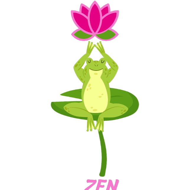 Zen Frog and Lotus Flower T-Shirt (Creator Uploaded)