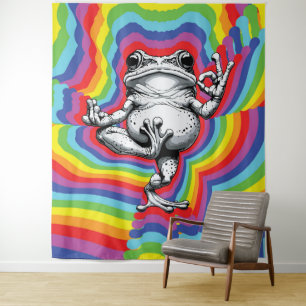 Zen Frog Masterpiece Tapestry