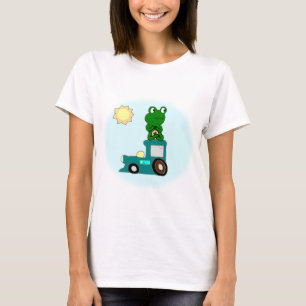 Zen Frog Sitting on a Train T-Shirt