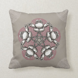 Zen Frog Throw Pillow