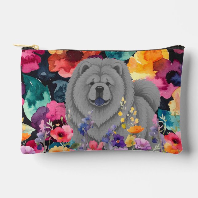 ZEN GARDEN Blue Chow - Small Accessory Pouch (Front)