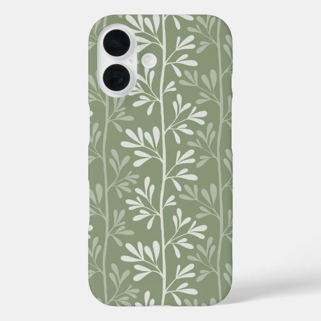 Zen Garden Stems Minimal Botanical Green Case-Mate iPhone Case (Back)