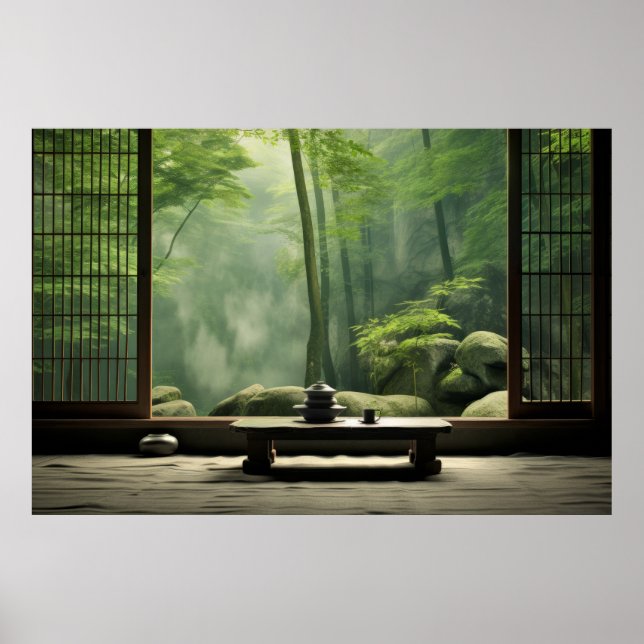 Zen Garden Tranquil Peaceful Nature  Poster (Front)
