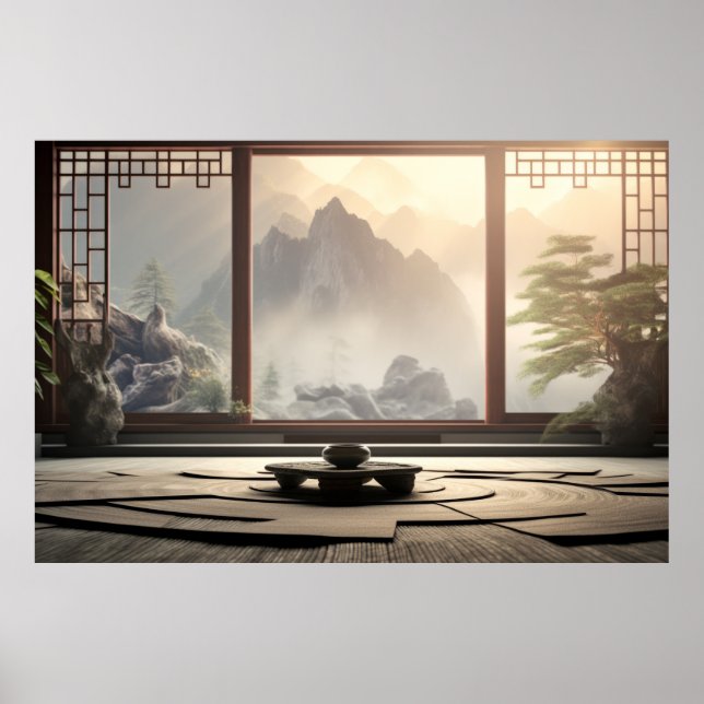 Zen Garden Tranquil Peaceful Nature  Poster (Front)