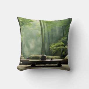Zen Garden Tranquil Peaceful Nature Throw Pillow
