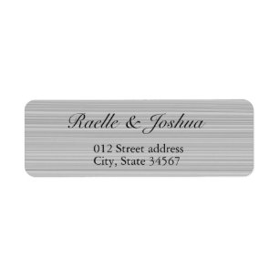Zen grey grey white stripes return address label