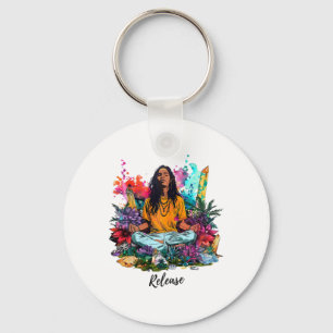 Zen Harmony Yoga And Meditation Inspired Design Keychain