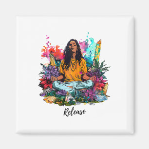 Zen Harmony Yoga And Meditation Inspired Design Magnet