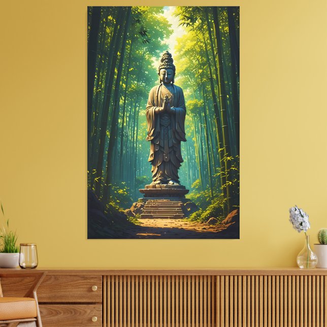 Zen in the Bamboo Grove Canvas Print (Insitu(LivingRoom))
