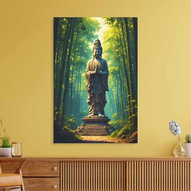 Zen in the Bamboo Grove Canvas Print (Insitu(LivingRoom))