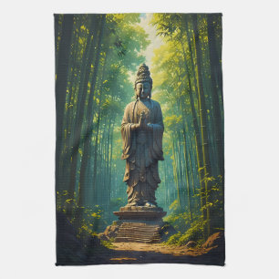 Zen in the Bamboo Grove Kitchen Towel