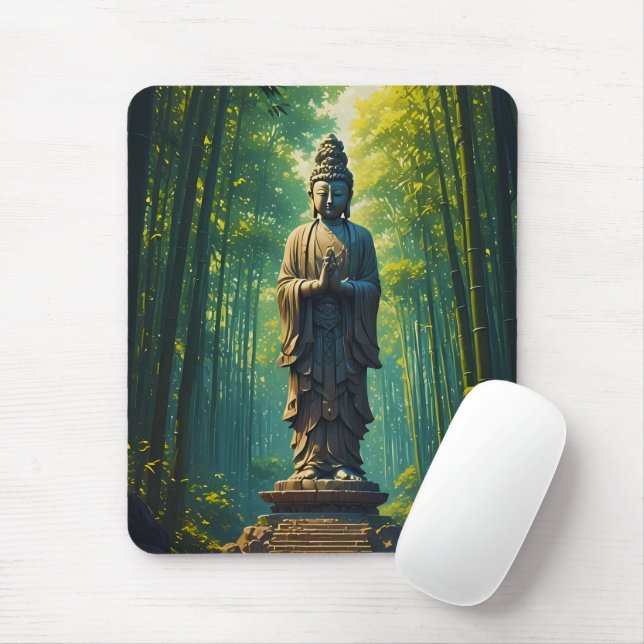 Zen in the Bamboo Grove Mouse Pad (With Mouse)