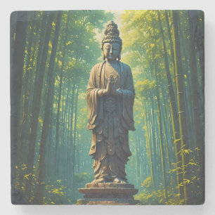 Zen in the Bamboo Grove Stone Coaster