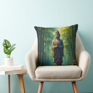 Zen in the Bamboo Grove Throw Pillow