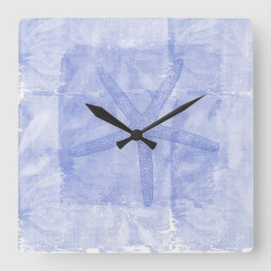 Zen Inspired Beach Theme Starfish Square Wall Clock