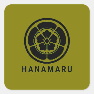 Zen Kamon – Japanese Minimalist Family Crest Desi Square Sticker