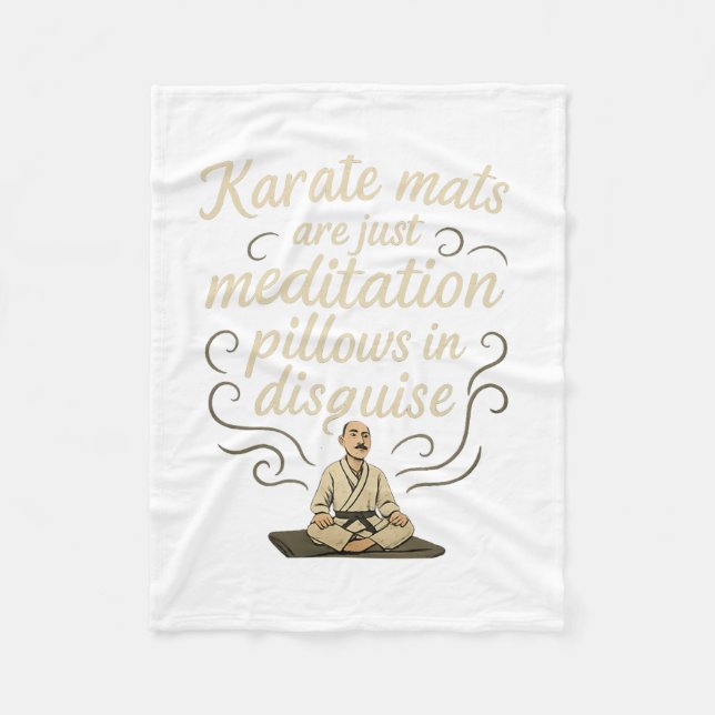 Zen Karate Mats Meditation Pillow Funny Martial Ar Fleece Blanket (Front)
