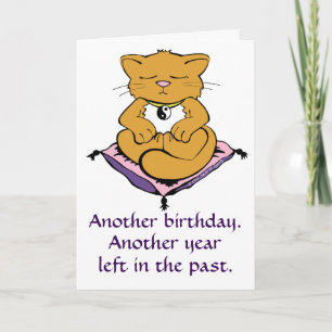 Zen Kitty Chat Méditation Yoga Carte d'anniversair