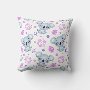 Zen Koala Throw Pillow