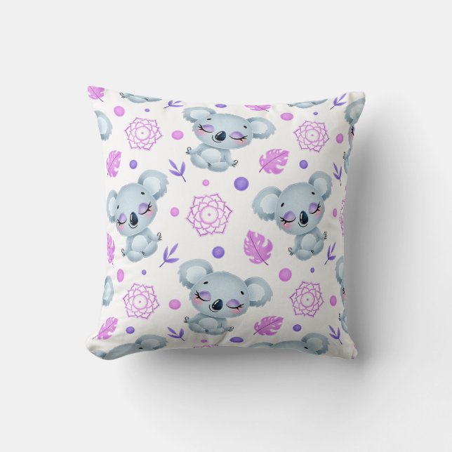 Zen Koala  Throw Pillow (Front)