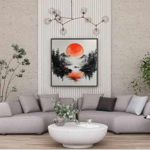 Zen Lake Sun Reflective Canvas Print
