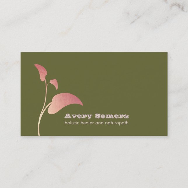 Zen Leaf Holistic Healer Green Business Card (Front)