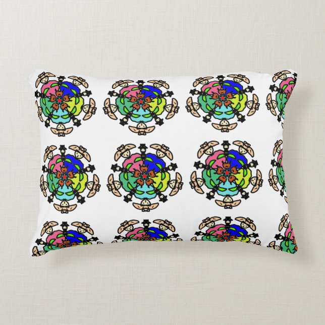 Zen Leaf Mandala Accent Pillow (Front)