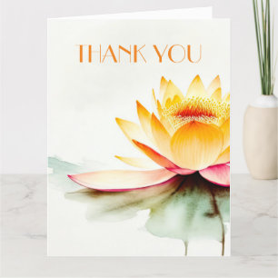 ZEN LOTUS WATERCOLOR THANK YOU CARD