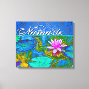 Zen Lotus Yoga Practioner's Elegant Damask Canvas Print