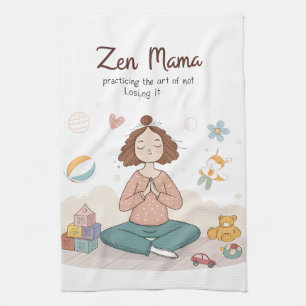 Zen Mama Calm Motherhood Art Kitchen Towel