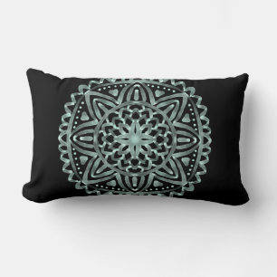 Zen Mandala Black Throw Pillow