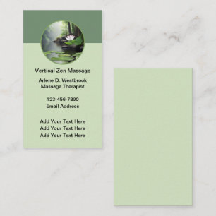 Zen Massage Nature Theme Business Cards