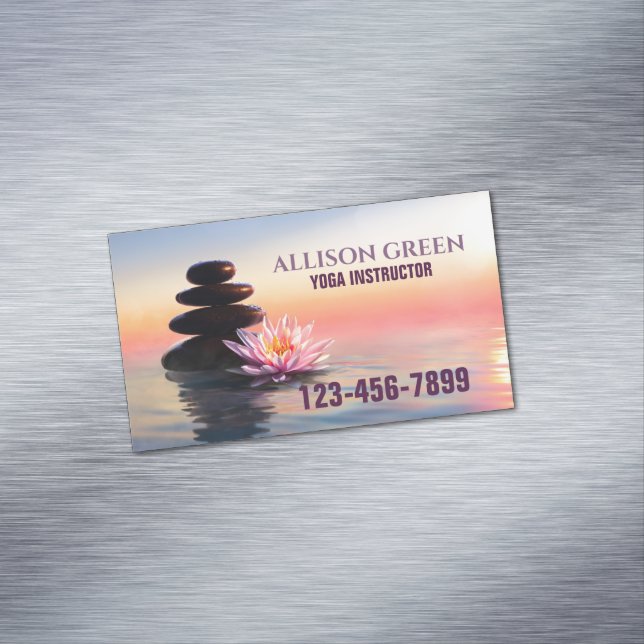 Zen Massage Therapy Meditation Yoga Instructor  Magnetic Business Card (In Situ)