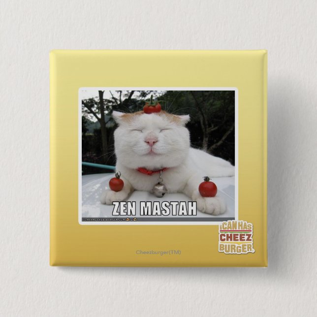 Zen Mastah 2 Inch Square Button (Front)