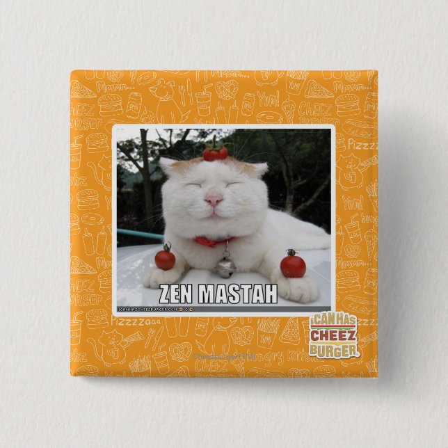 Zen Mastah 2 Inch Square Button (Front)