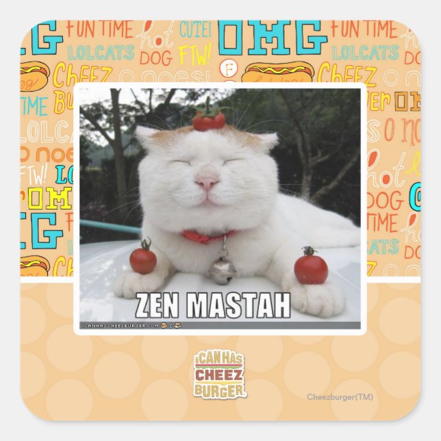 Zen Mastah Square Sticker (Front)
