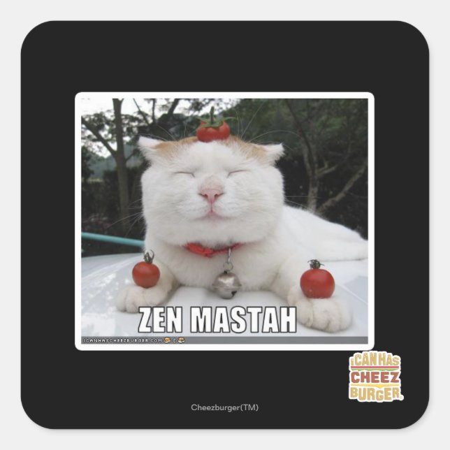Zen Mastah Square Sticker (Front)