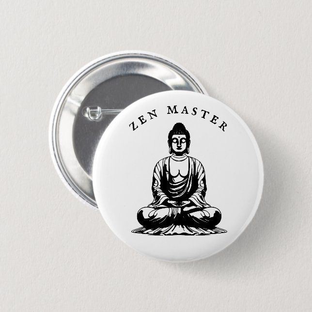 Zen Master - Buddha meditation 2 Inch Round Button (Front & Back)