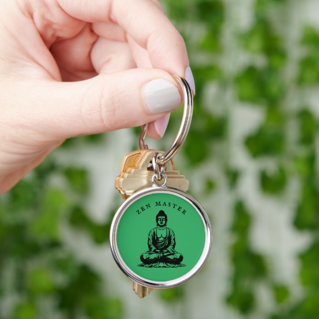 Zen Master - Buddha meditation Green Keychain (Hand)