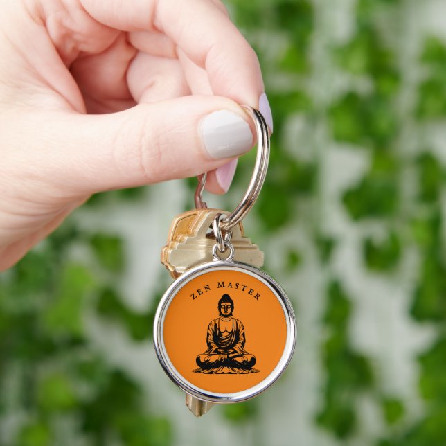 Zen Master - Buddha meditation Orange Keychain (Hand)