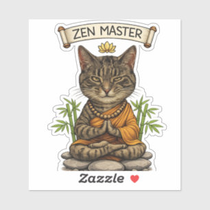 Zen Master Cat Funny Chill Gray Tabby Cat Gift 