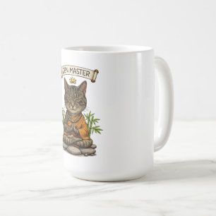 Zen Master Cat Funny Chill Gray Tabby Cat Gift  Coffee Mug