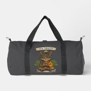 Zen Master Cat Funny Chill Gray Tabby Cat Gift Duffle Bag