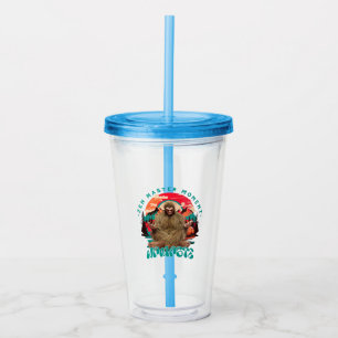 Zen Master Moment Bigfoot Meditation Retro Art Acrylic Tumbler