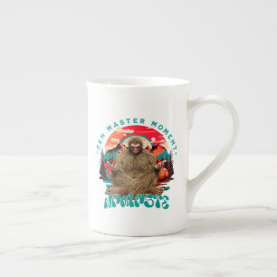 Zen Master Moment Bigfoot Meditation Retro Art Bone China Mug