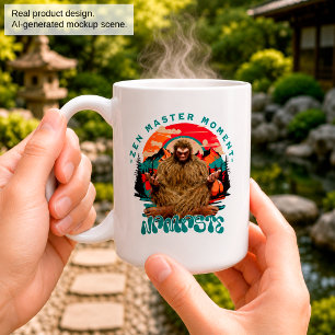 Zen Master Moment Bigfoot Meditation Retro Art Coffee Mug
