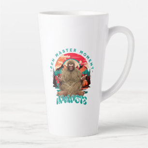 Zen Master Moment Bigfoot Meditation Retro Art Latte Mug